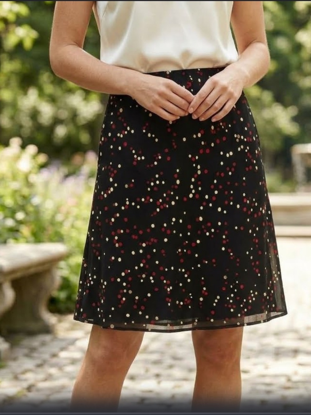 Vintage Paul Harris Design Confetti Dot Skirt Knee length Medium